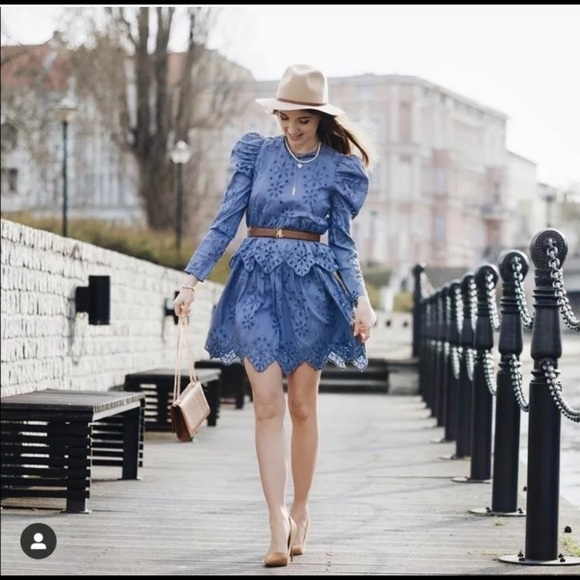 Zara Embroidered Eyelet Dress - Picture 1 of 9